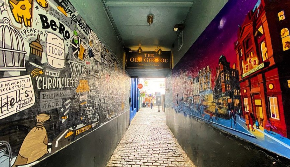 James Dixon and Yvette Earl's artwork in the Old George Alleyway